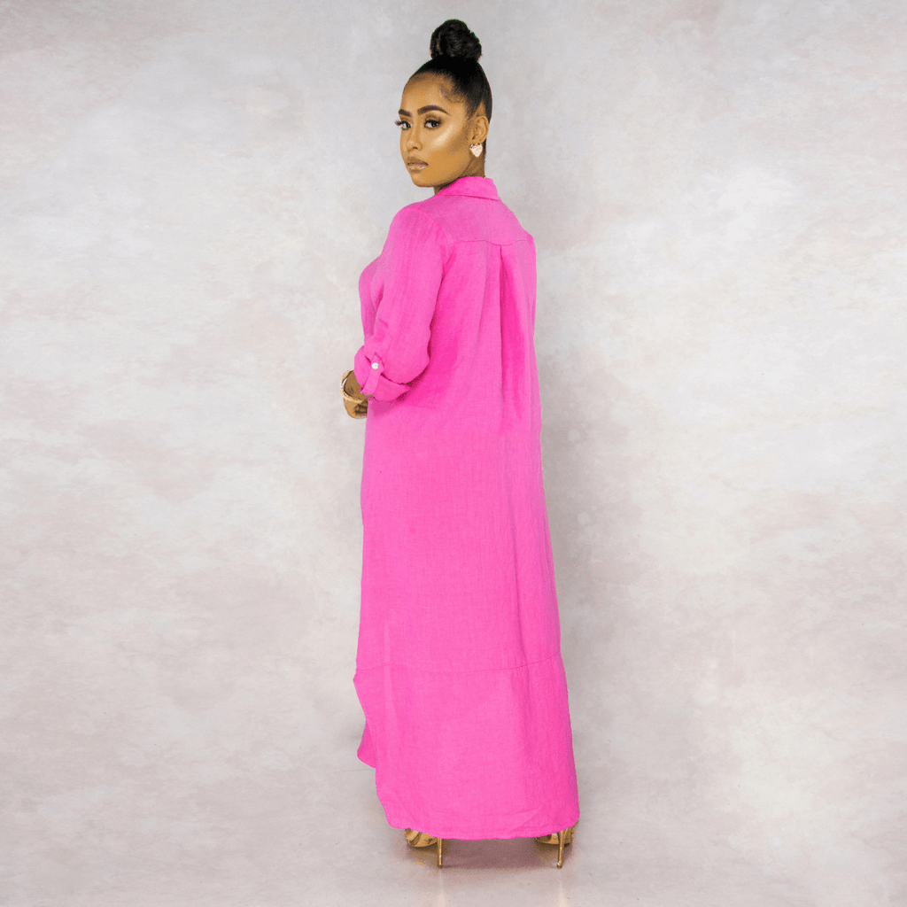 Vestido Longo de Linho Feminino