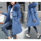 Jaqueta Feminina de Parka Forrada Azul 12