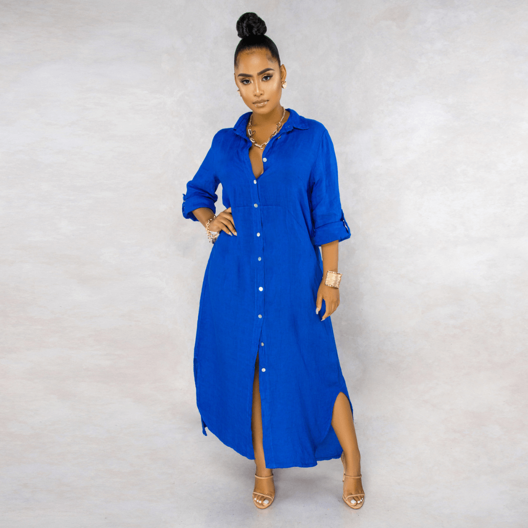 Vestido Longo de Linho Feminino