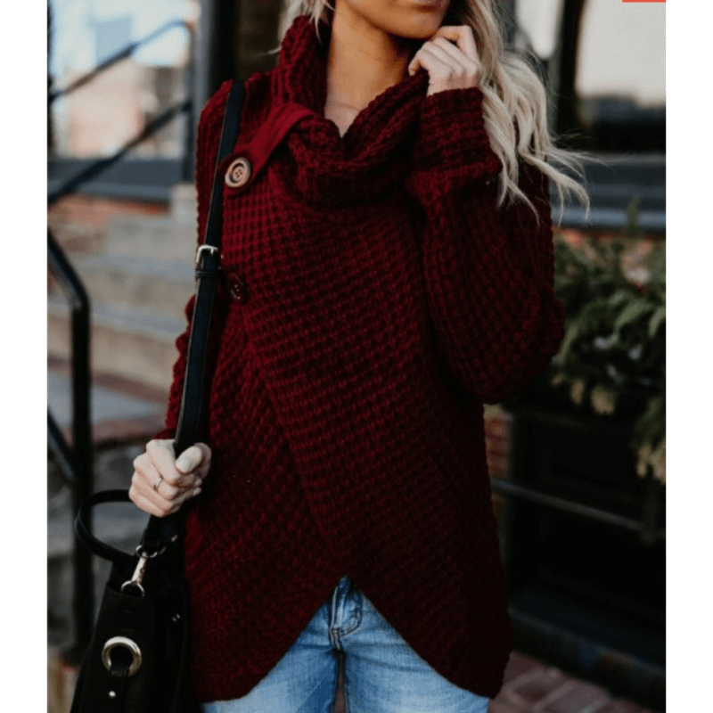 Suéter Feminino de Tricot Bordô 3