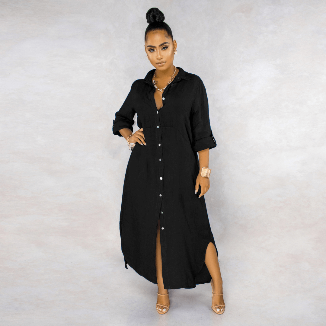 Vestido Longo de Linho Feminino