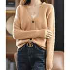 Cardigan Casual Feminino de Lã Bege 2