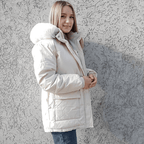 Jaqueta Feminina de Parka Bege 4