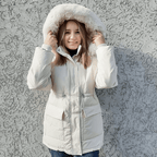 Jaqueta Feminina de Parka Bege 6