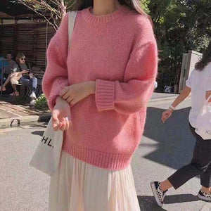 Suéter Feminino de Tricot Oversized Rosa 7