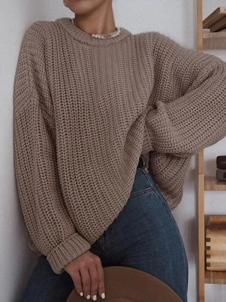 Suéter Feminino de Tricot Oversized Marrom 23