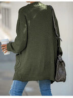 Cardigan Feminino de Tricot Alongado Verde 2