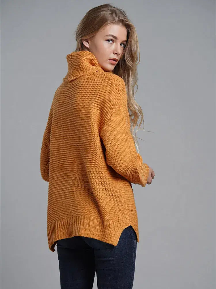 Suéter Gola Alta Feminino Amarelo 4