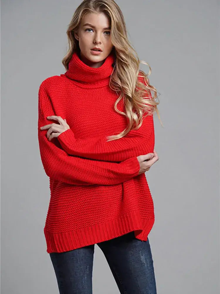 Suéter Gola Alta Feminino Vermelho 6