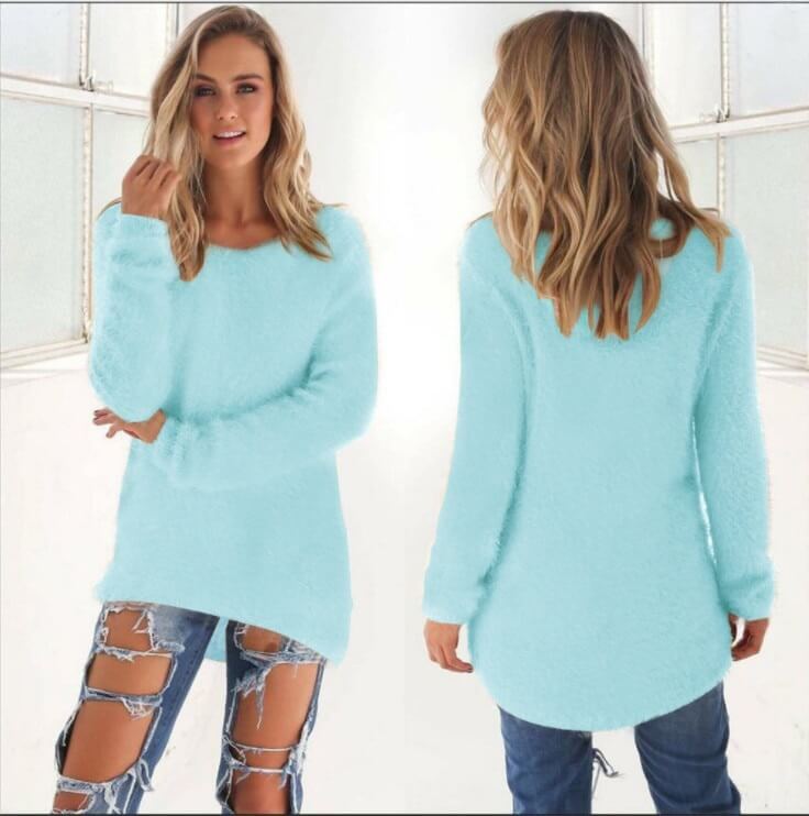 Suéter Feminino Azul Claro 8