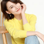 Suéter Feminino Casual Clássico Amarelo