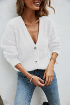 Cardigan Feminino Oversized de Tricot Branco 7