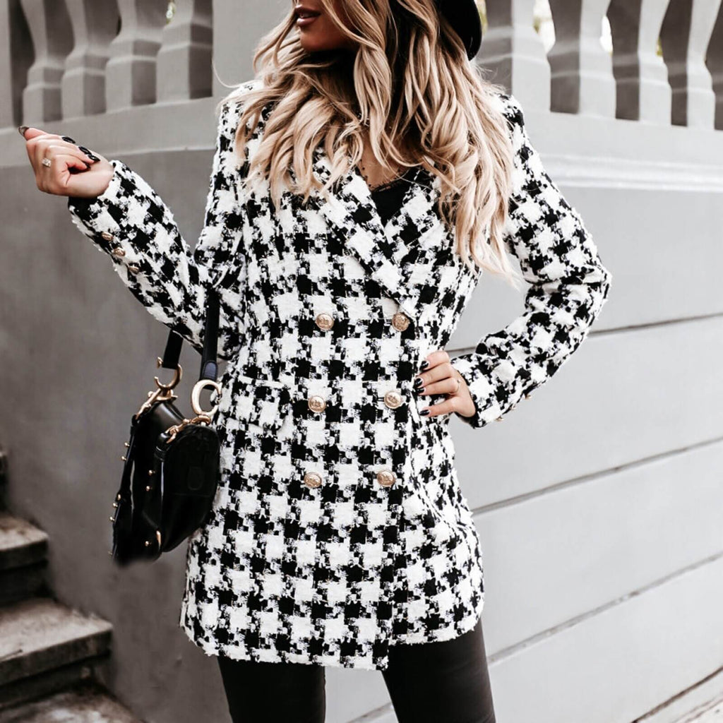 Casaco Feminino Casual Preto e Branco 5
