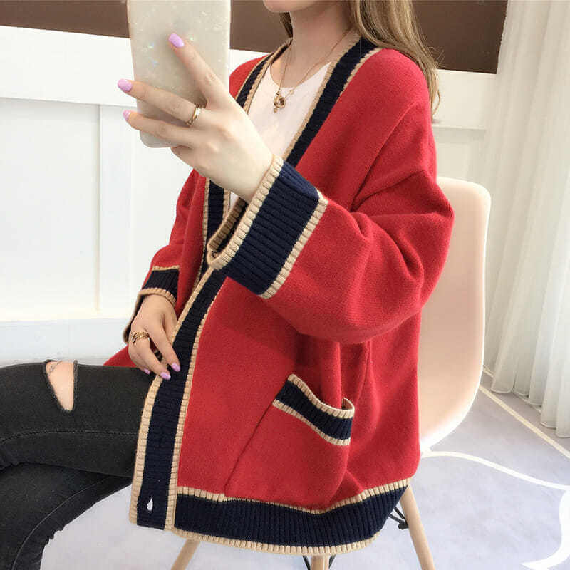 Cardigan Feminino com Botões Vermelho 5