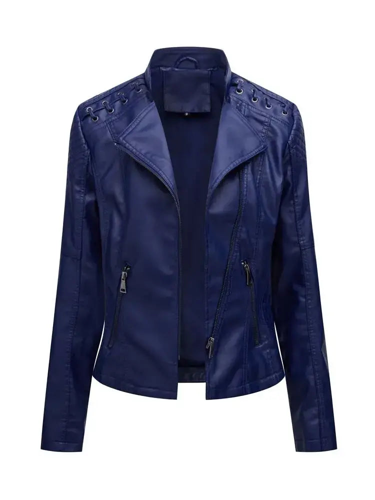 Jaqueta Feminina Biker Azul Marinho 12