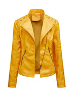 Jaqueta Feminina Biker Amarelo 14