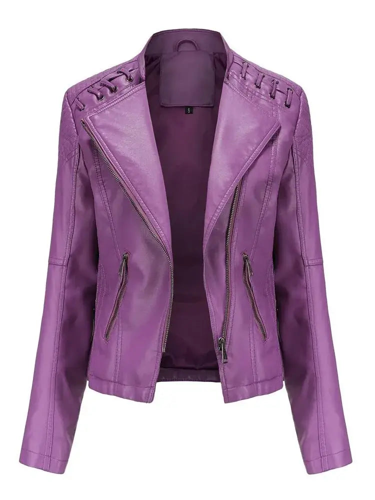 Jaqueta Feminina Biker Roxo 9