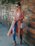 Cardigan Feminino Alongado Ponto Aberto Rose 1