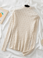 Suéter Feminino Gola Alta Bege 2
