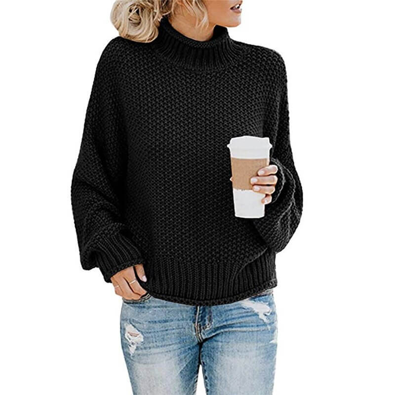 Suéter Feminino de Tricot Oversized Preto 9