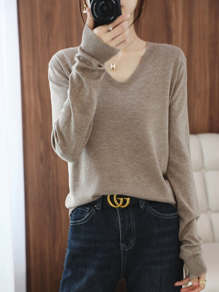 Suéter Casual Feminino Areia