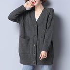 Cardigan Feminino com Botões Cinza
