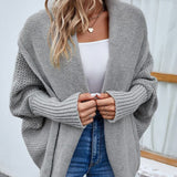 Cardigan de Tricot Ponto Aberto Peuplier