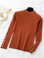 Suéter Casual Feminino Canelado Caramelo 3