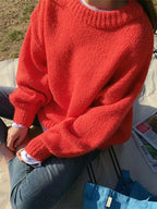 Suéter Feminino de Tricot Oversized Vermelho 5