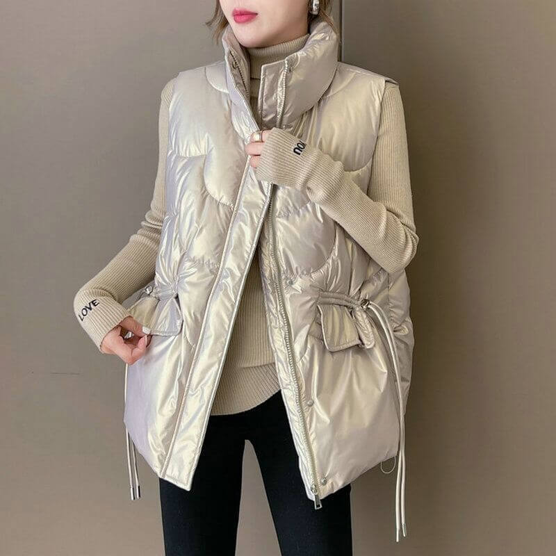 Colete Feminino Puffer Champagne 8