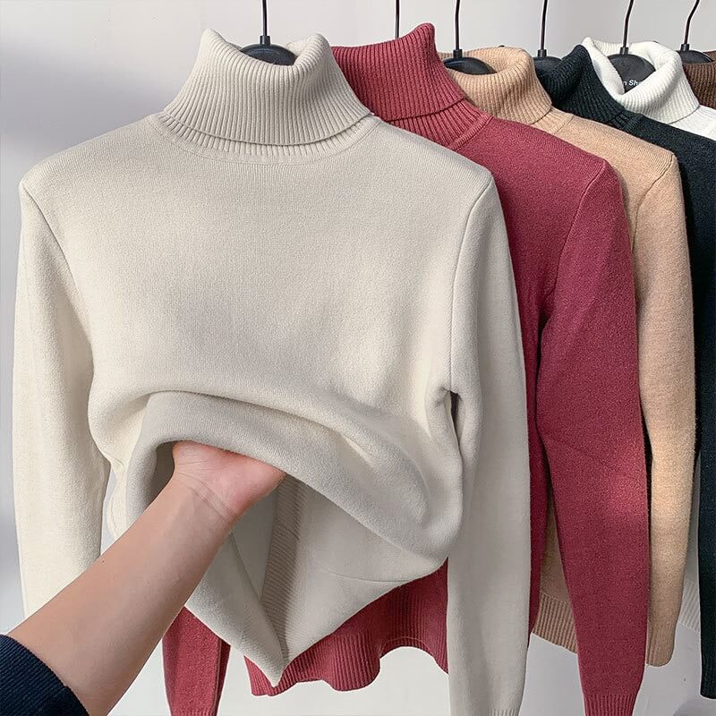 Suéter Feminino Gola Alta Térmico Bege 3