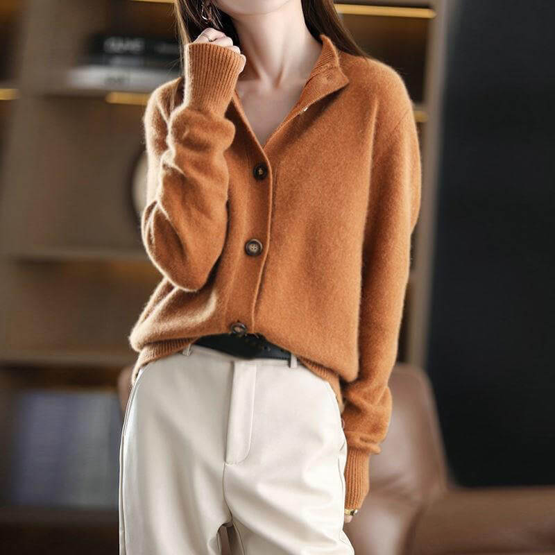 Cardigan Feminino com Botões Caramelo 1