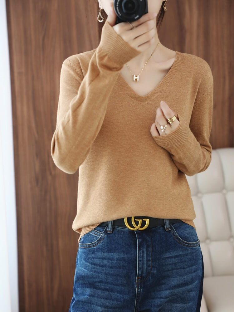 Suéter Casual Feminino Caramelo