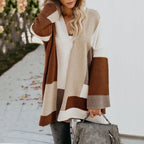 Cardigan Feminino de Lã Ponto Aberto Marrom