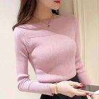 Suéter Feminino Canelado Rosa 6