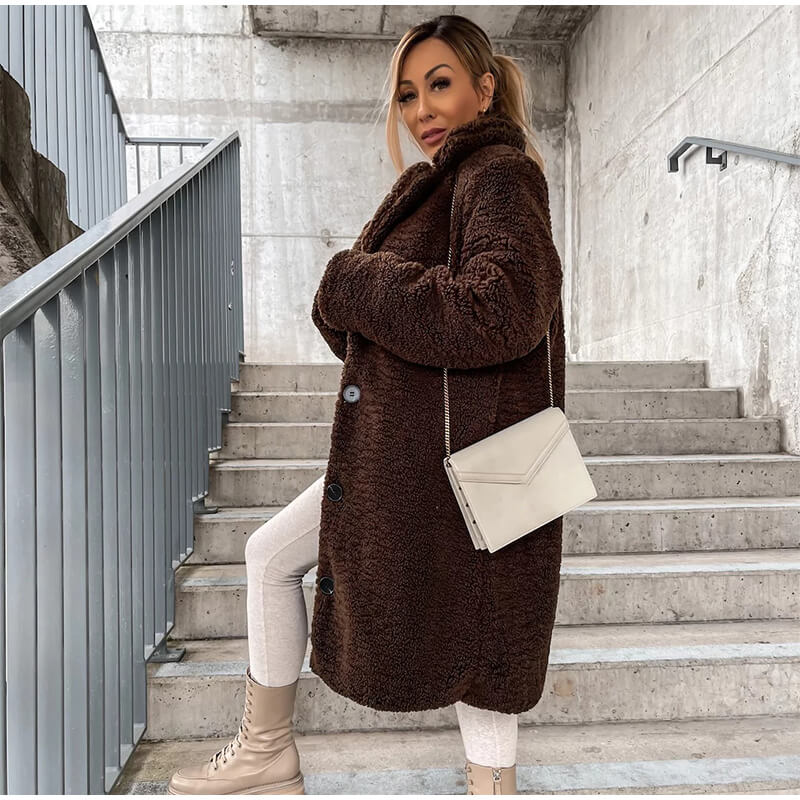 Casaco Feminino Longo Marrom 11